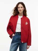 Cazadora bomber de sarga con aplicación de logo Tommy Hilfiger_0